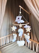 Mobile de Luxe Bébé mouton – Mobile pour bébé élégant de Hippe Balançoires– Mobile en Feutre et bois – Cadeau de fête prénatale Mobile pour bébé – Mobile berceau – Cadeau de maternité