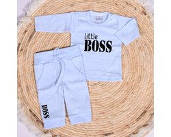 Setje Little boss - Maat 50/56 - 2 delig - Babykleding - Little Boss - Geboortepakje - Babyjongen - Kraamcadeau - Newborn