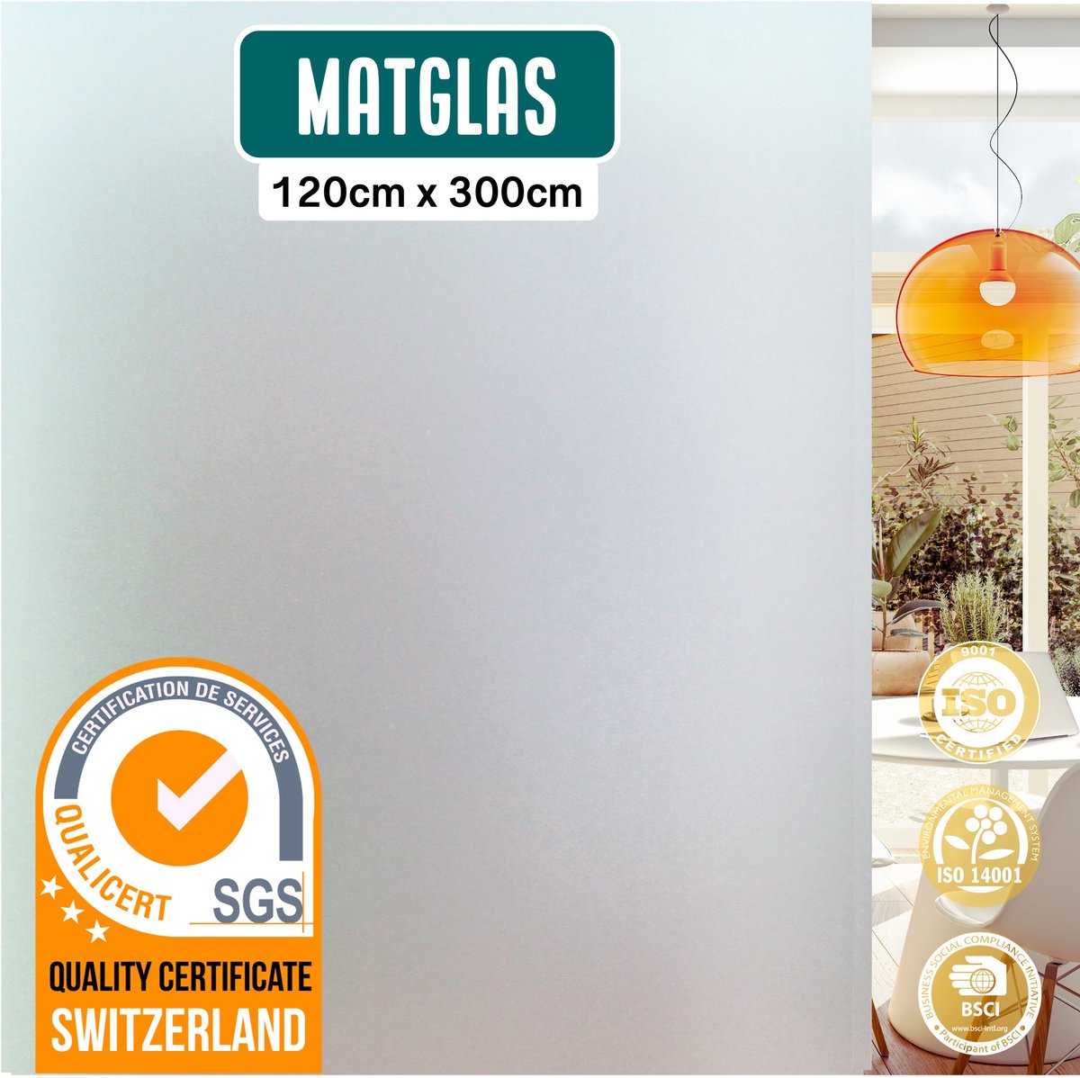 Homewell Matglas Raamfolie HR++(+) 120x300cm - Anti inkijk - Gezandstraald - Privacy & Isolatie - Zonwerend - Statisch - Satijnlook