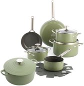 Bol.com BK Luxe Pannenset met Bourgogne Braadpan Olive Green aanbieding
