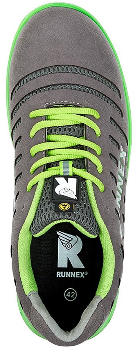 RUNNEX S1P-ESD-Sicherheitshalbschuh FlexStar Grau/Grün-46