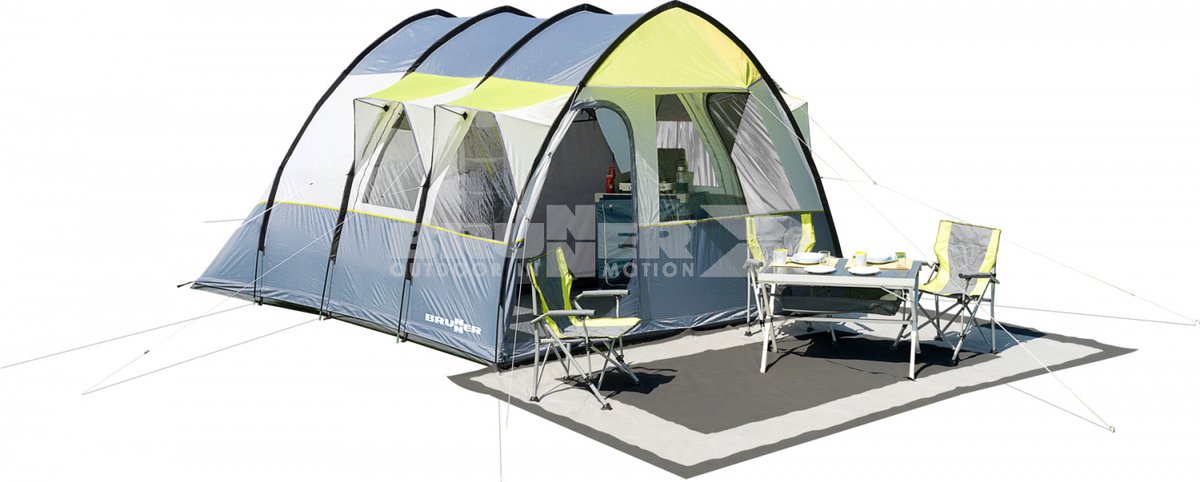 Brunner Balmat Tenttapijt - 300 x 350cm - Zwart/Grijs - Tenttapijt caravan - Gronddoek Tent - Voortenttapijt - Kampeertapijt