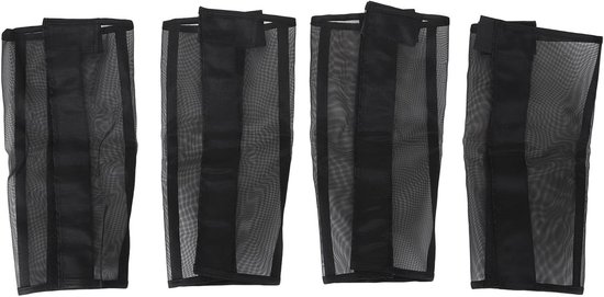 Ventilerende sportbeschermers voor paardenpoten - Set van 4 - Zwart -| Beschermende wraps voor paardenpoten - Ademend mesh - Hoef- en beenbescherming Ventilerende sportbeschermers voor paardenpoten - Set van 4 - Zwart -| Beschermende wraps voor paardenpoten - Ademend mesh - Hoef- en beenbescherming