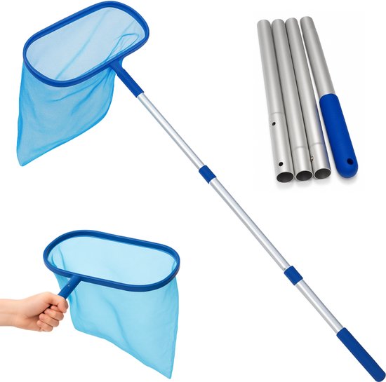 Foto: Twenty4seven zwembad schepnet met telescopische steel telescoop netje zwembadnet 120cm