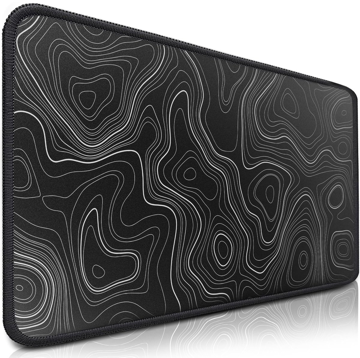 Ibenzoa® Extra Grote Zwarte Gaming Muismat XXL 900 x 400 mm met Antislip Onderkant en Franjevrije Randen