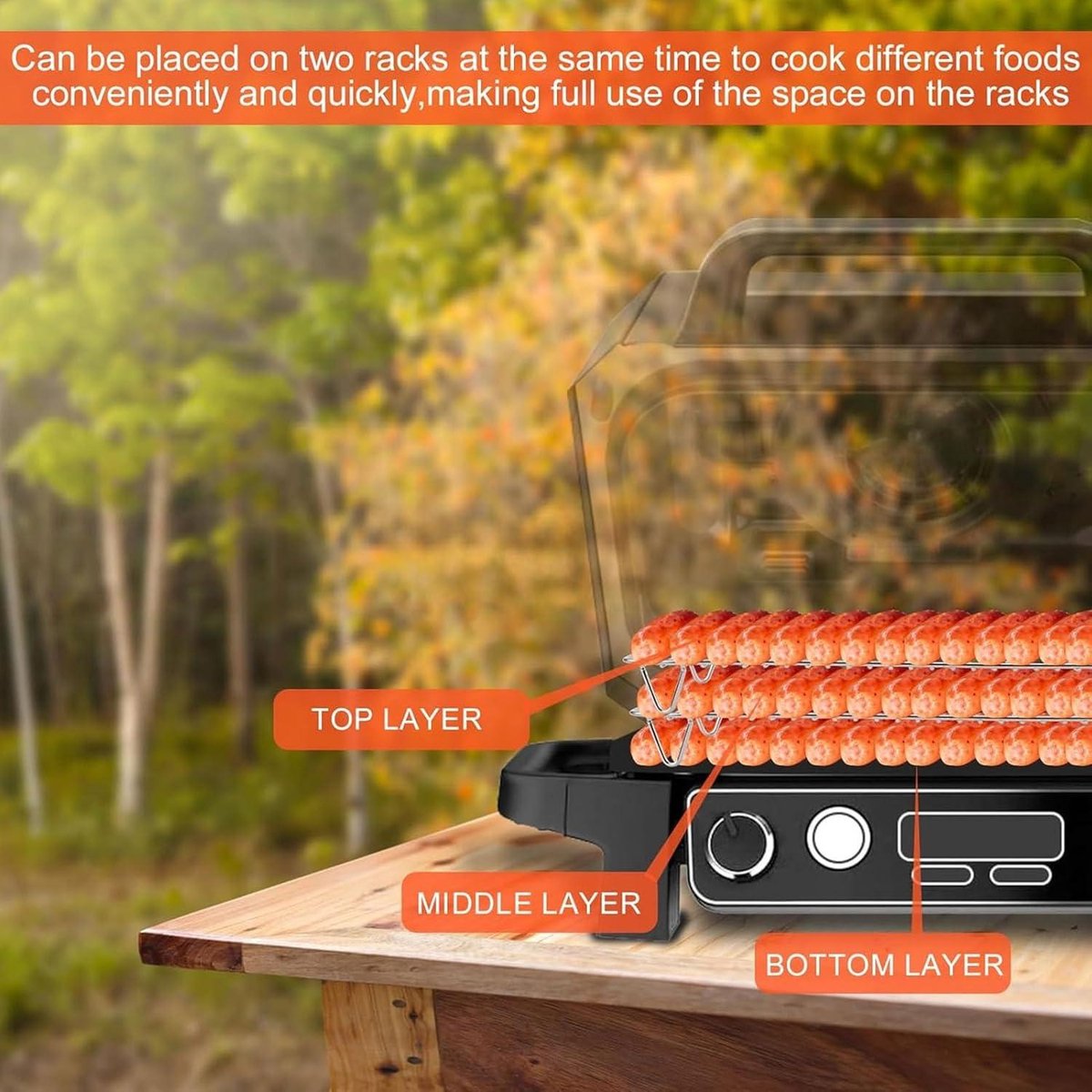 Ninja Woodfire XL Rib Rack for Grilling up to 4 Full Racks of Ribs, Easy to Ninja Woodfire XL Rib Rack for Grilling up to 4 Full Racks of Ribs, Easy to