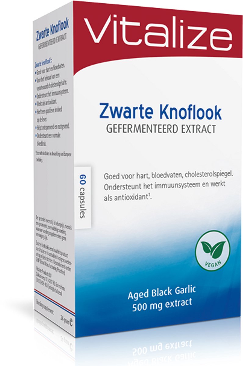 Vitalize Zwarte knoflook 60 capsules | Gefermenteerd extract - Voor het behoud van een verantwoord cholesterolgehalte