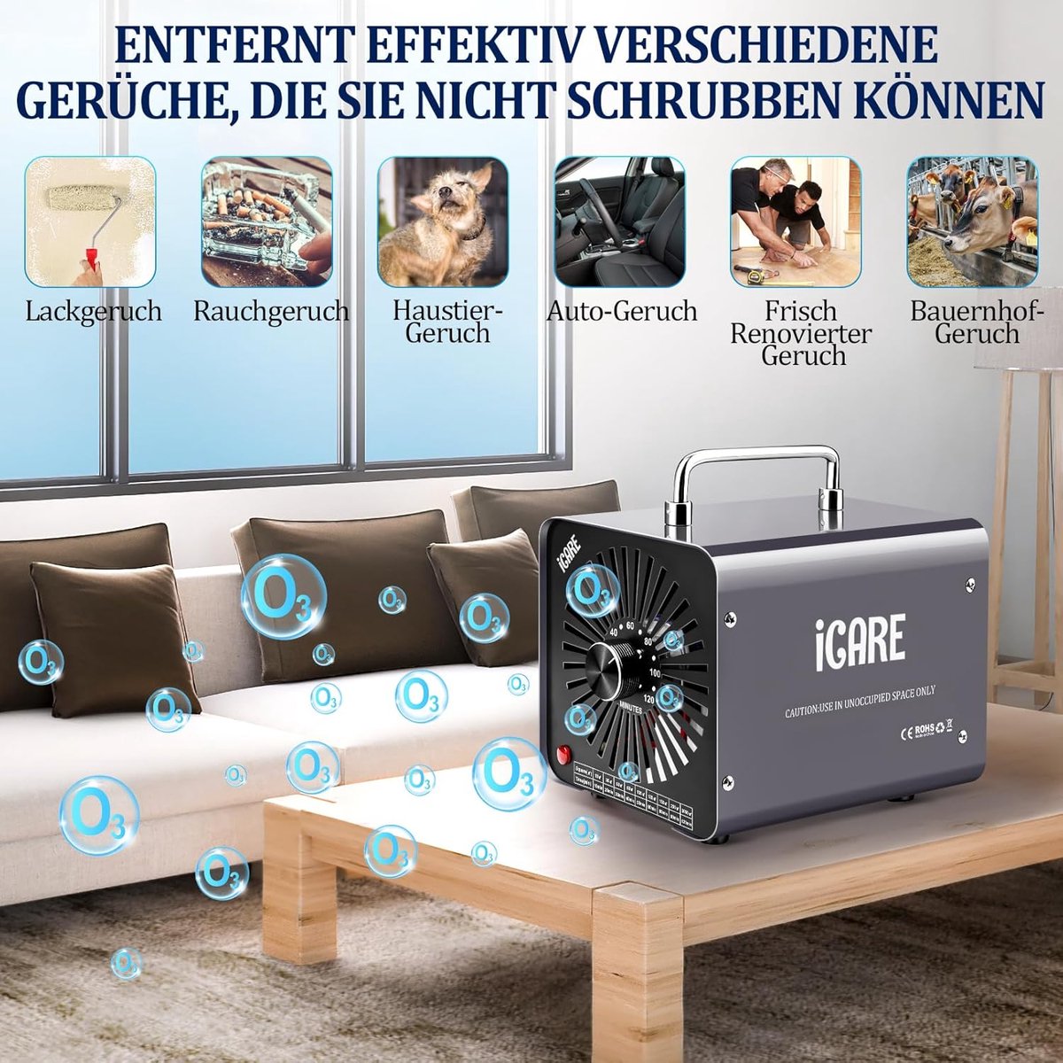 MKSS® Ozone Generator - Air Purifier - Air Cleaner - 30.000 mg/u