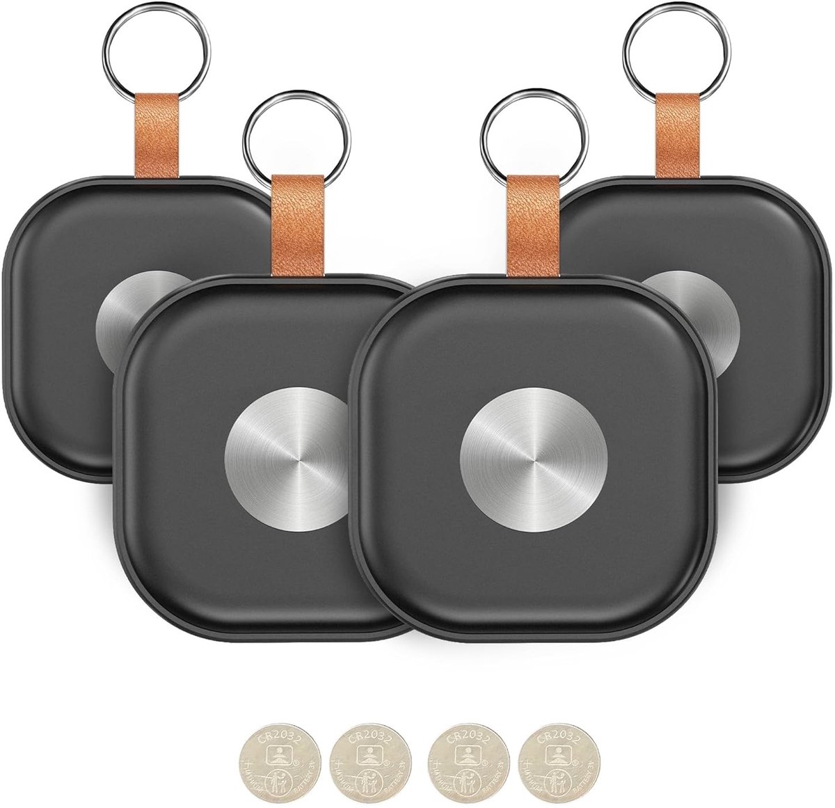 GPS Tracker- Set van 4 stuks - Locatie Tracker - GPS Volgsysteem - Bluetooth Tracker - Real-time Tracking - Smart Tag – Key Finder - Koffer Tracker - Bagage Tracker - Werkt met Apple Find My App - Zwart