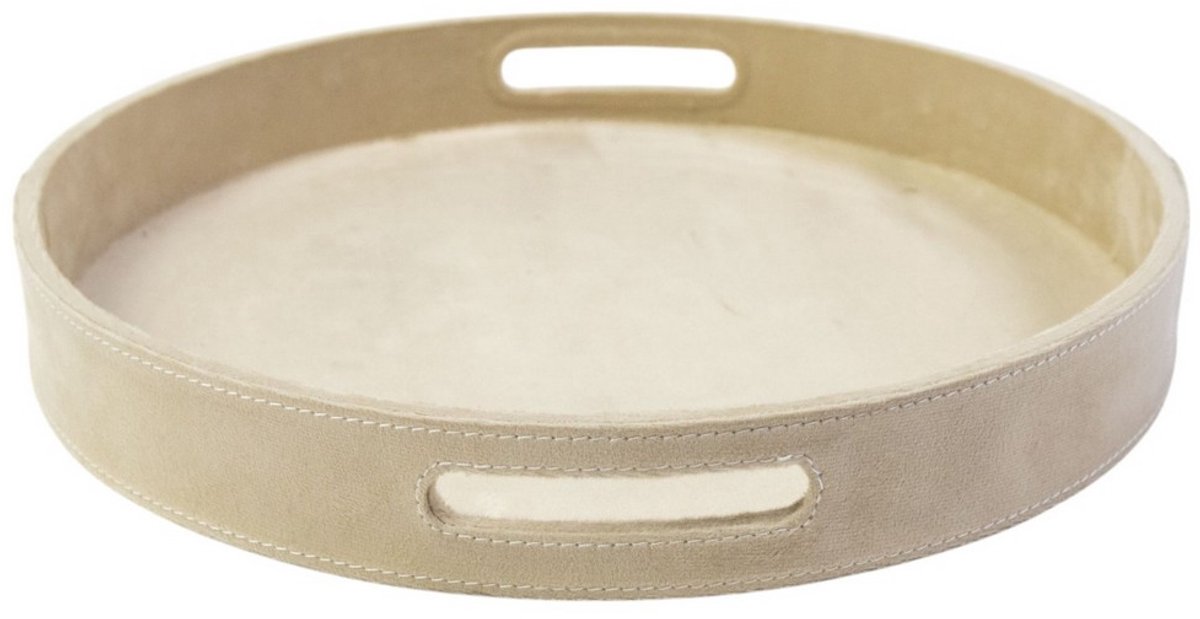 Dienbladen rond fluweel champagne dia 30, 38, 45 cm (set of 3)