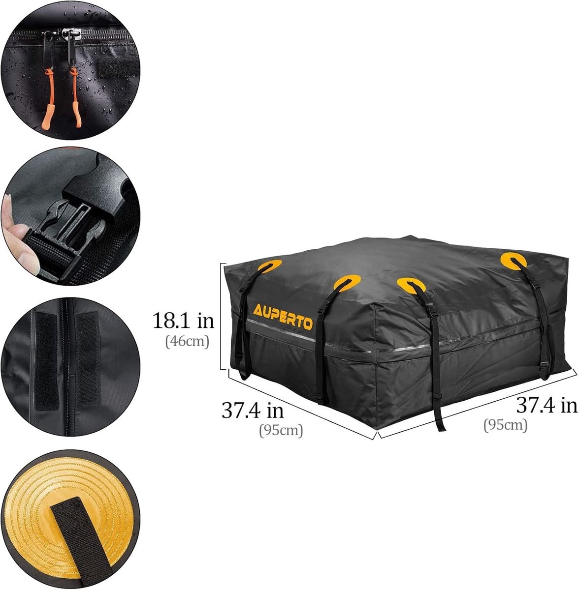 RFWR® Opvouwbare Dakkoffer 450 Liter - Waterdichte Bagagebox voor Auto's, Vrachtwagens en SUV's