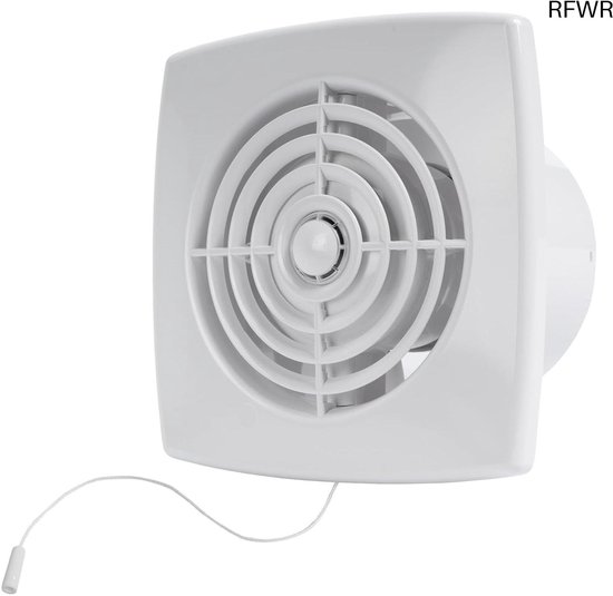 STERR Badkamerventilator, zwart, met vochtsensor, 100 mm
