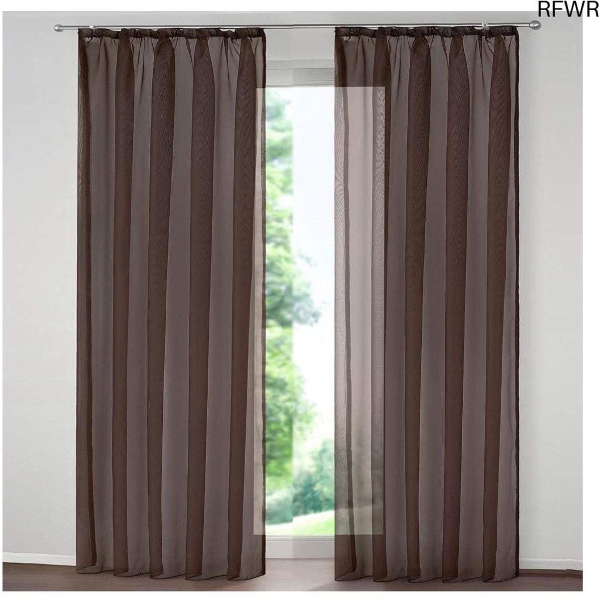 RFWR Elegante doorschijnende voile gordijnen met 2 panelen voor slaapkamer, woonkamer en balkon, 140x145 cm Multicolour