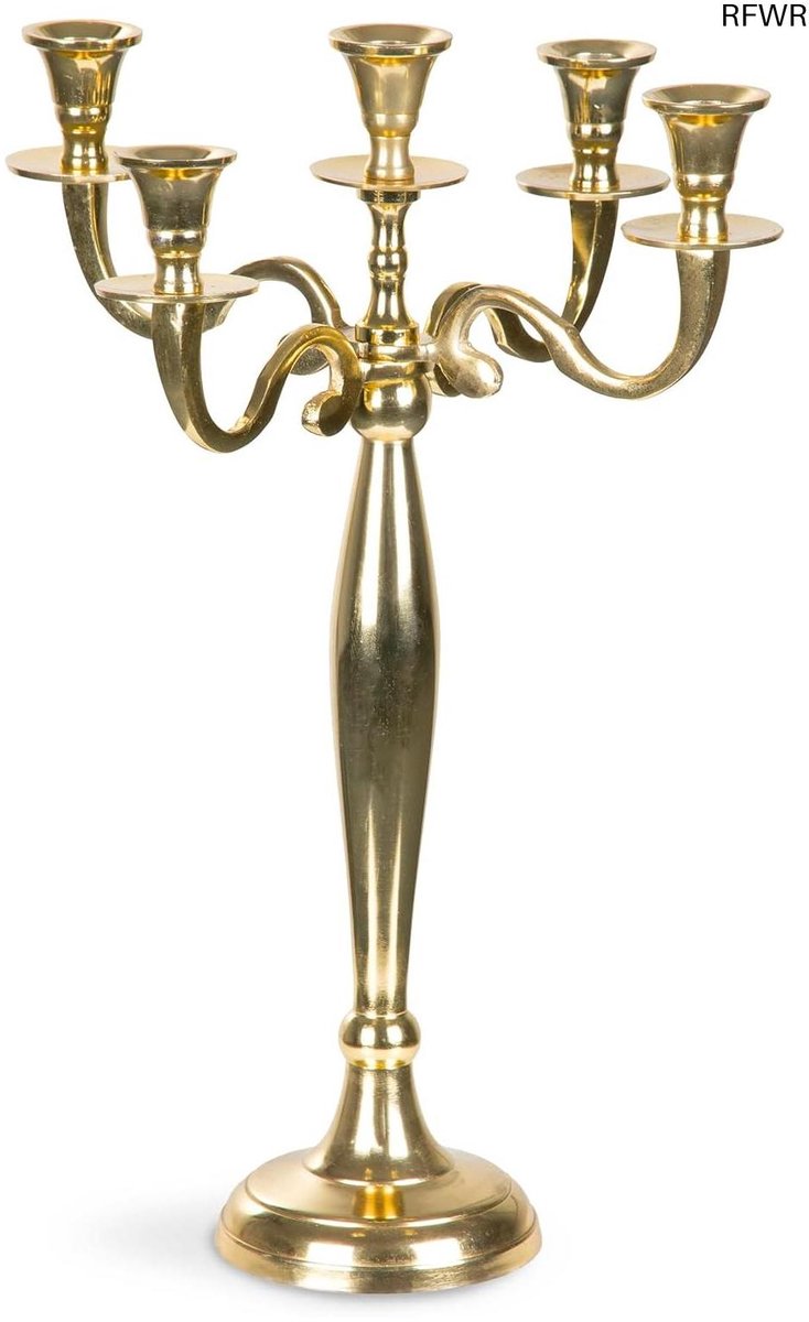 RFWR® Elegante Kandelaar voor 1, 3 of 5 Kaarsen - Aluminium in Zilver, Zwart, Wit of Goud