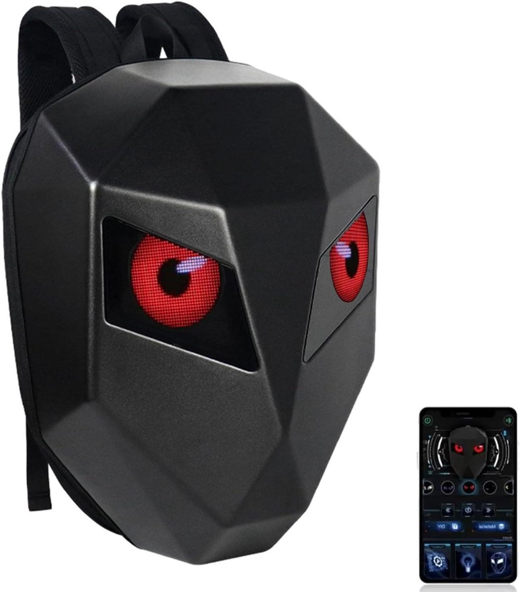 Allecto Plus - LED motorrugzak met Bluetooth APP Controle - Harde Hoes - Laptop Rugzak met Programmeerbaar Full Color Scherm - Grote Capaciteit - Waterdichte Helm Bagage Tas voor Reizen.