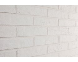 Wandbekleding Baksteen - Gevelbekleding Buiten - Wit - Flexibel - 50 x 210 mm