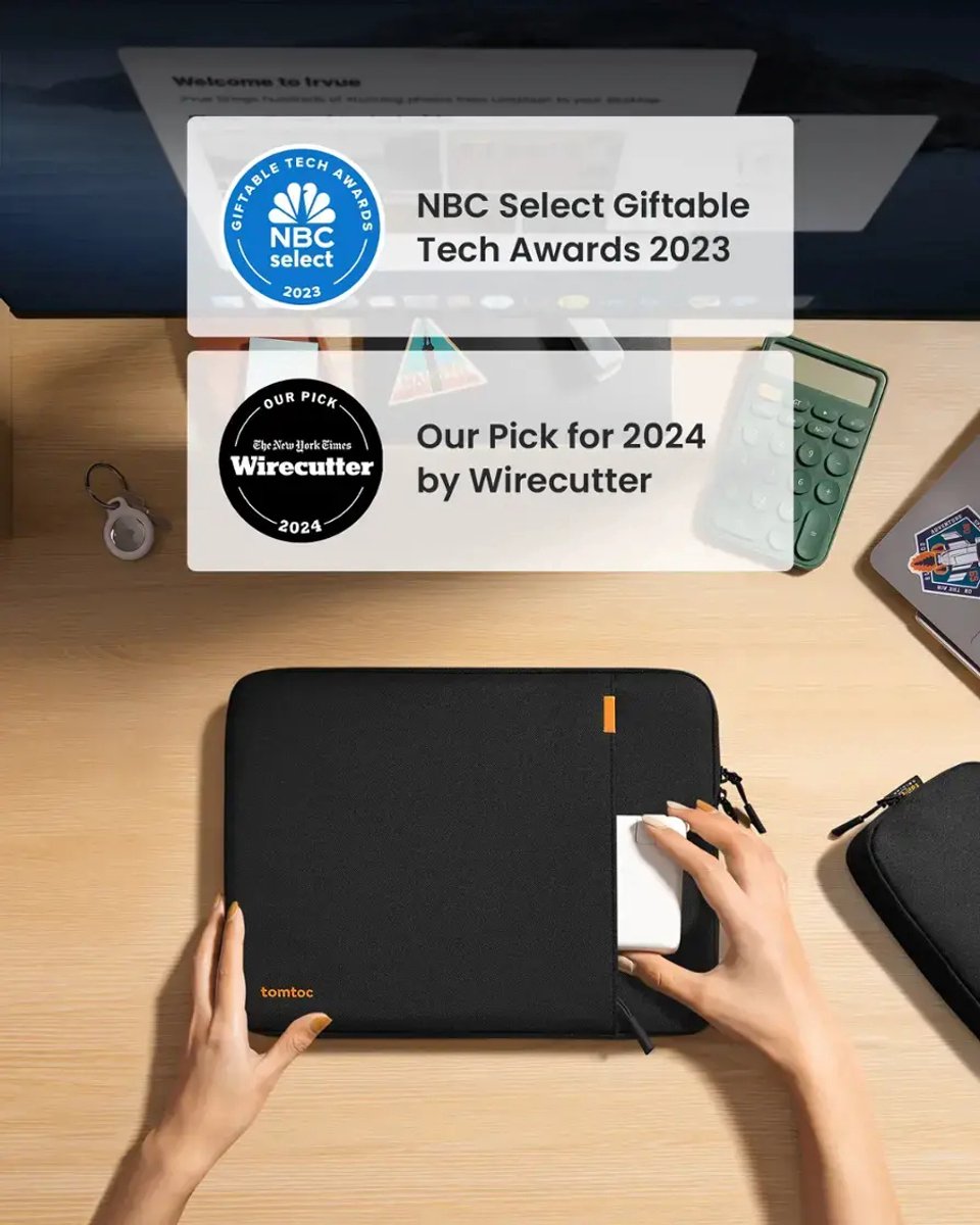 Tomtoc Defender-A13 360° Beschermhoes Set 16 inch Laptop Sleeve Recycled Materiaal - Afbeelding 2