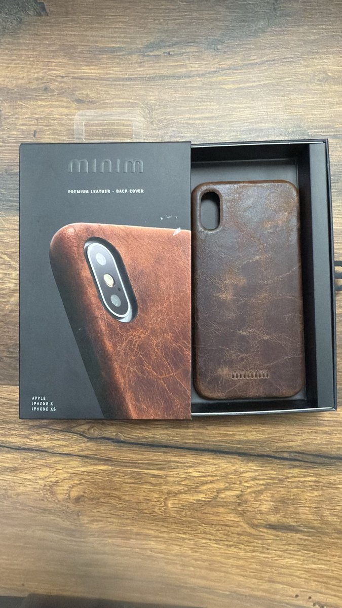 Minim Premium Leather - Back Cover Apple Iphone X/XS Brown