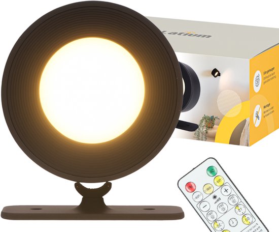 HOFTRONIC™ Set van 2 dimbare LED Wandlamp Tulsa grijs 6 Watt – 3000K – Up & Down light – IP54 – Incl. dimmer met afstandsbediening