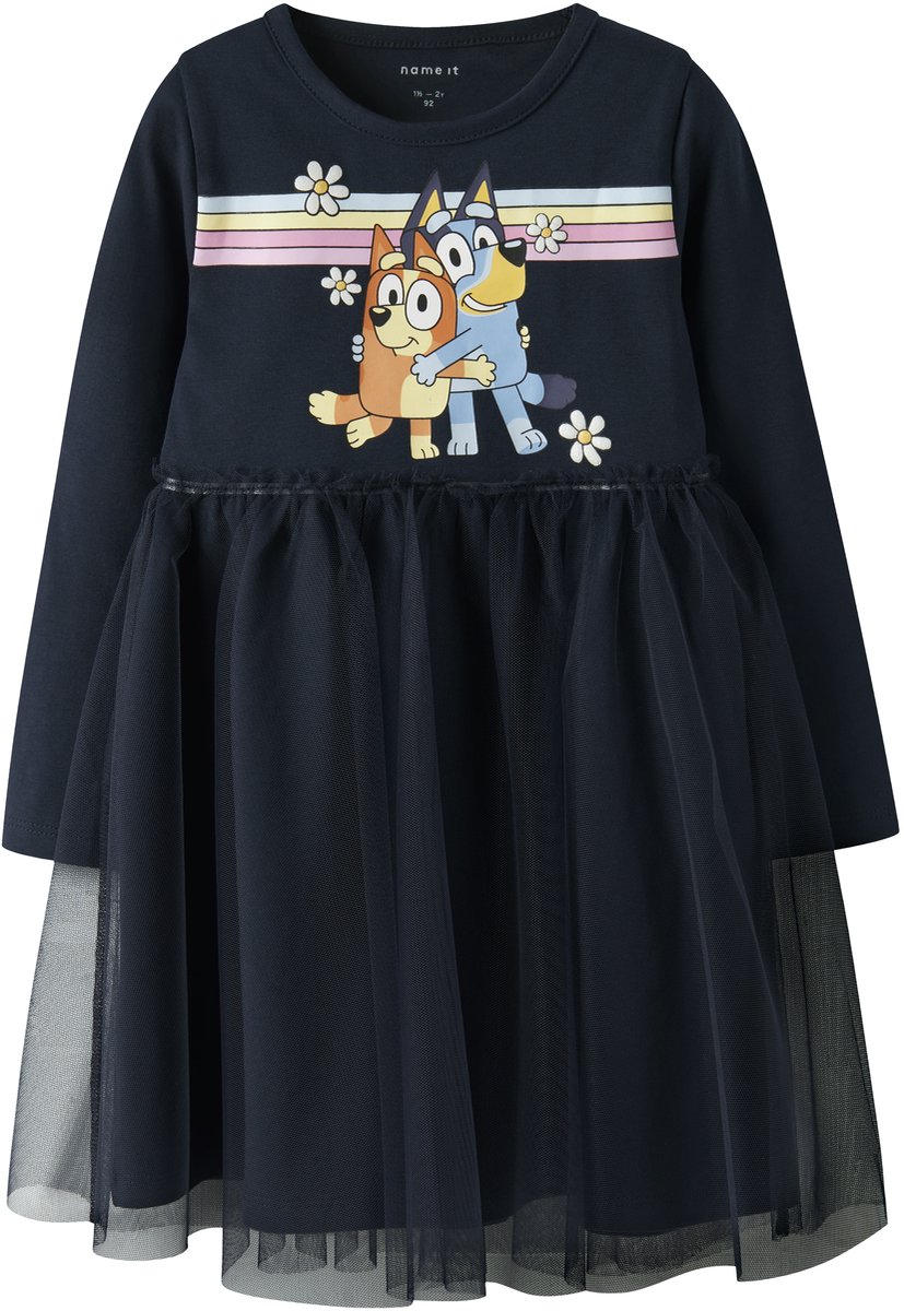NAME IT - NMFJEAN BLUEY LS TULLE DRESS SKY - Meisjes - Jurken