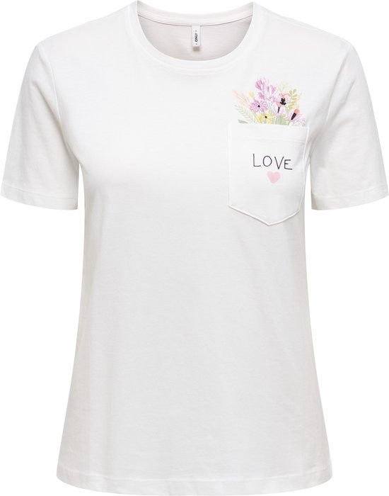 ONLY - ONLPOLLY LIFE REG S/S POCKET TOP BOX JRS -Dames - T-shirts