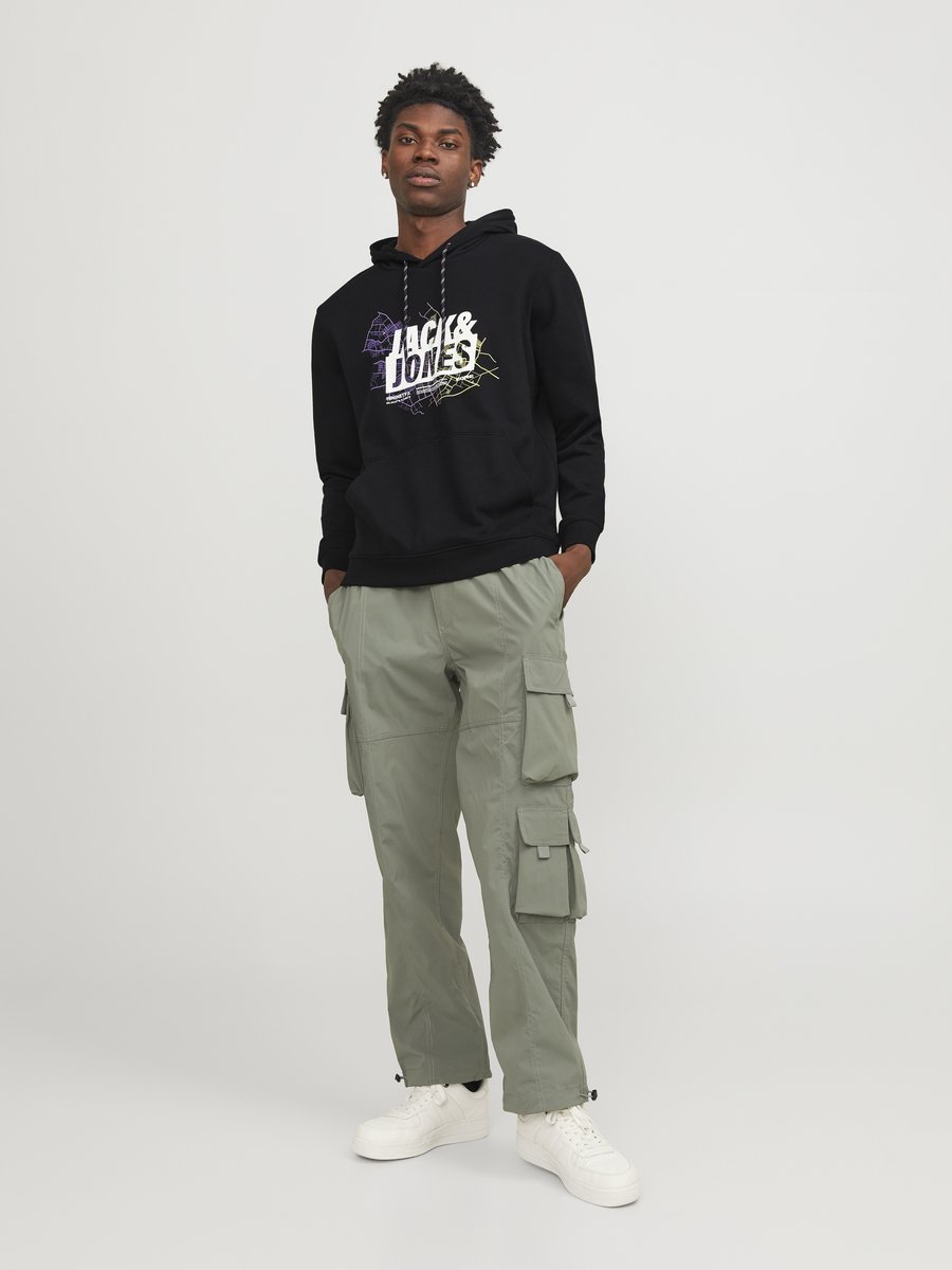 Jack & Jones Map Logo Sweat Hoodie Heren