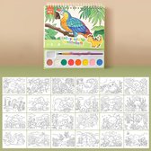 Allecto Plus - Kleurboek met waterverf voor peuters en kinderen - Creatief schilderen - Educatief speelgoed