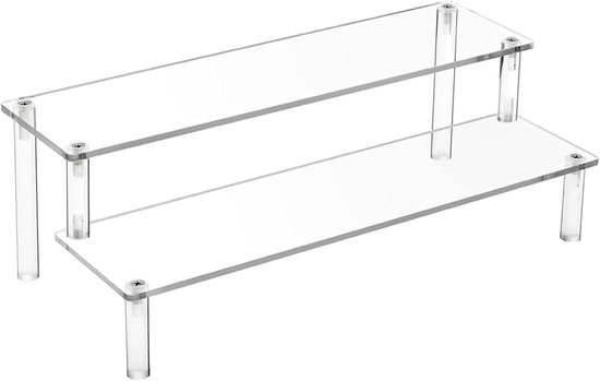 Visitekaarthouder Display voor Bureau, 12 sleuven 4 Tier Multiple-Clear Acryl Visitekaartje Stand Set, Houdt Ongeveer 600 Kaarten (12 Cel H