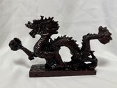 Feng Shui Chinese Draak – Geluk en Bescherming voor Huis en Kantoor 24x12cm dieprood-zwarte