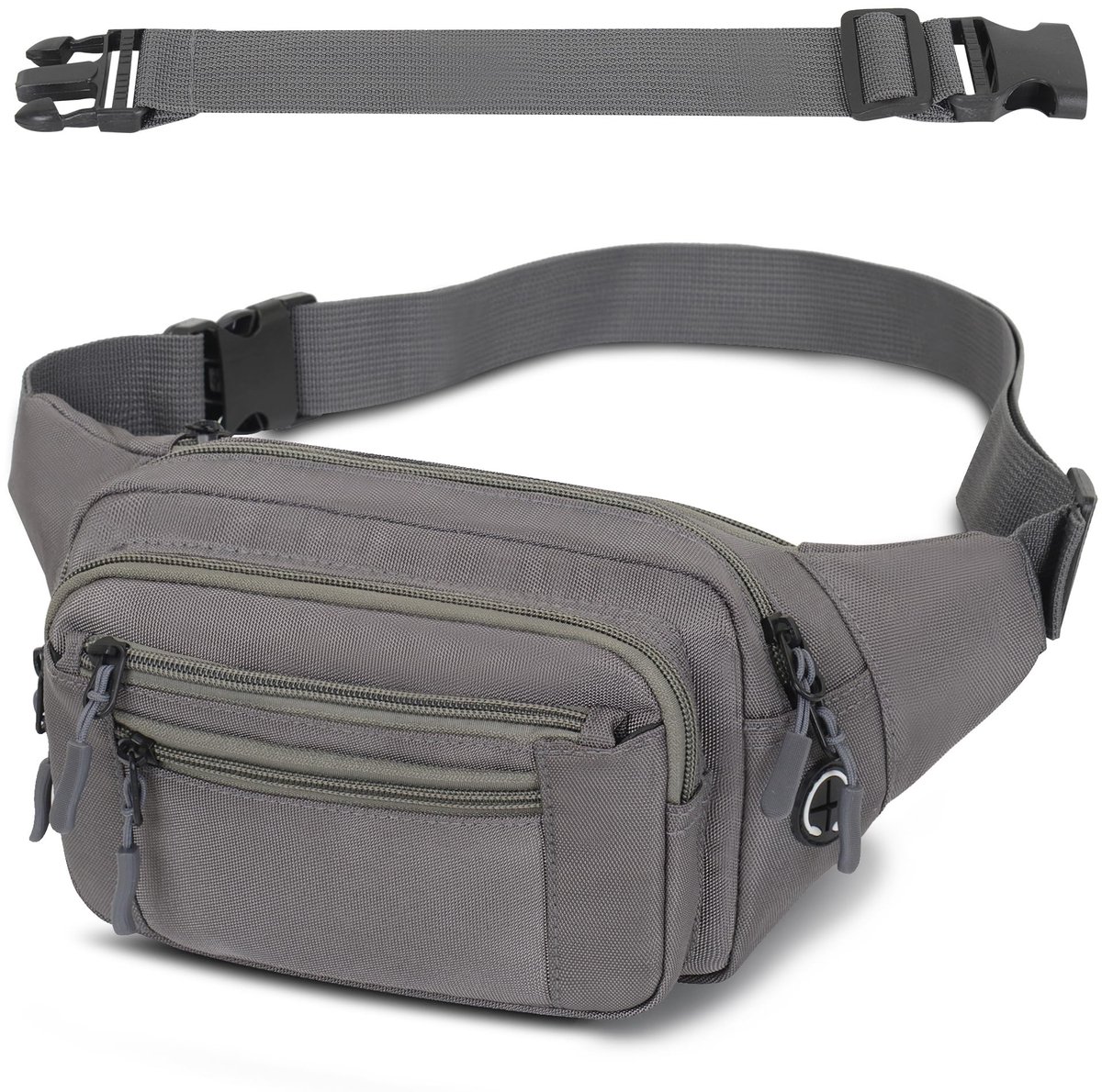 Ibenzoa® Uniseks Heuptas met Verstelbare Riem voor Outdoor en Reizen, Grijs
