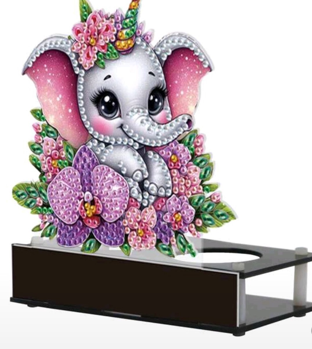 Kaarsenhouder- Olifant - Diamond painting
