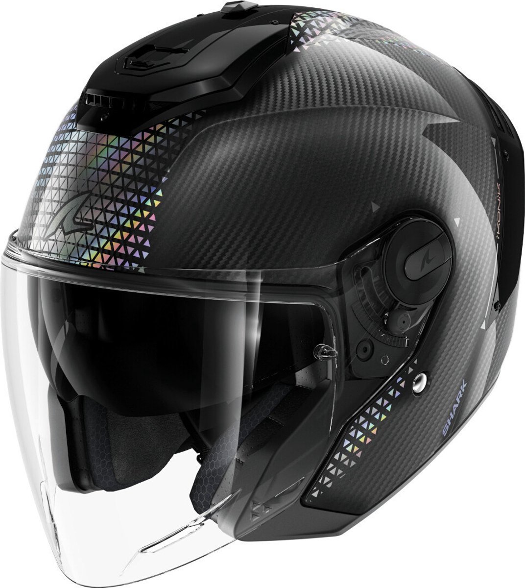 Shark RS Jet Carbon Ikonik Zwart Zilver Jethelm - Maat XL - Helm