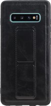 Grip Stand Hardcase Backcover voor Samsung Galaxy S10 Plus - Zwart