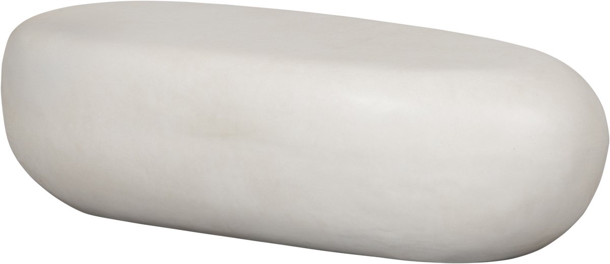 Pebble Salontafel - Fiber Clay - Betonlook Wit - 28x100x43 cm