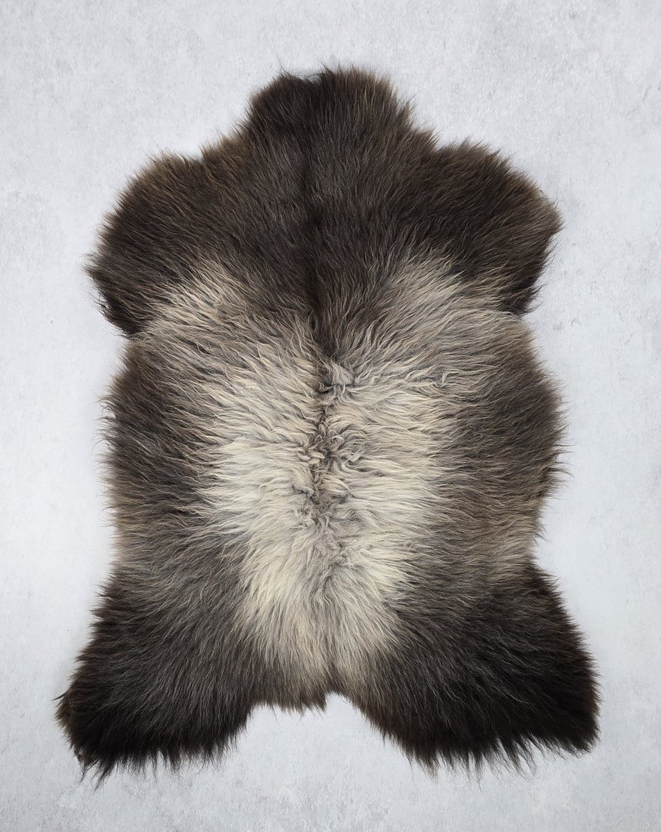 Schapenvacht- Exclusieve collectie - Woondecoratie - Bruin Grijs - 100% natuurlijke wollen vacht - 100x90 cm