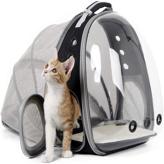 Pecute huisdierrugzak, hondenrugzak op wielen Kattentransporttas met trolley, opgewaardeerd tot 5 wielen, stabiel, comfortabel en ademend, geschikt voor reizen, auto's, treinen en ziekenhuizen