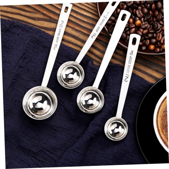 Cuillères à Mesurer En Inox 30 Ml - Pour Café, Poudre, Pâtisserie, Précises Et Faciles à Ranger - 10