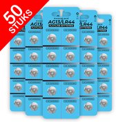Premes - Pile bouton LR44 - 50 pièces - Pack économique - AG13 - A76 - 1,5 V