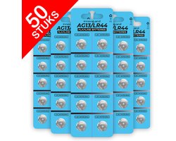 Premes - LR44 Batterij - 50 Stuks - Voordeelbundel - AG13 - A76 - Knoopcel Batterijen 1.5V