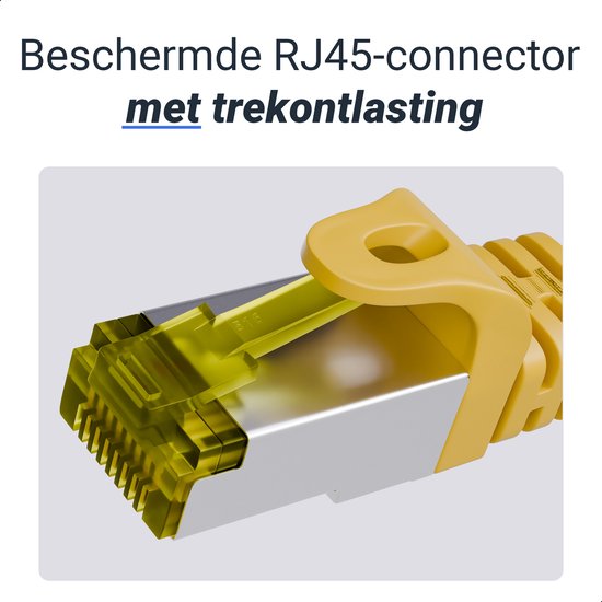 UBCPro - Câble Patch SFTP/PIMF CAT7 Jaune 1M Avec Connecteurs RJ45