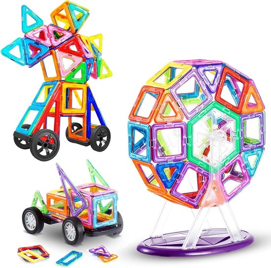 Magnetische Bouwblokken Set van 116 Stuks – Educatief Speelgoed voor Kinderen vanaf 3 Jaar – Creatieve Magneten Speelset – STEM Bouwspeelgoed – Cadeau voor Verjaardag, Kerst en Feestdagen