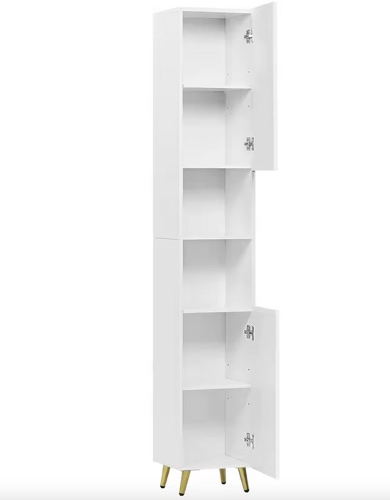 GIANTEX Opbergkast, badkamerkast met deur en plank, smalle badkamerkast