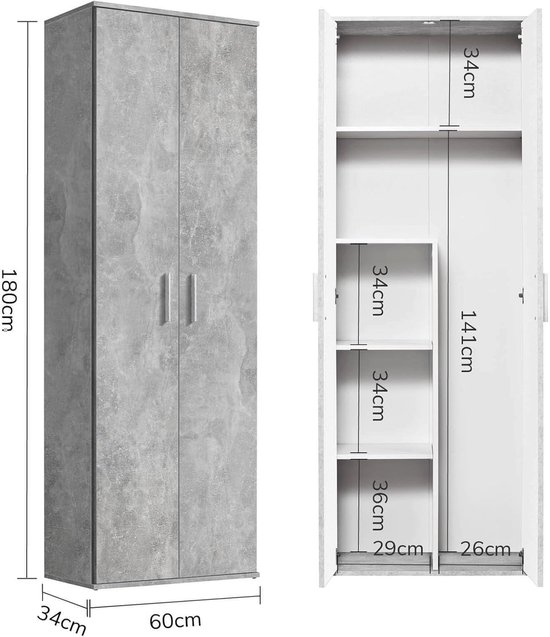 WOOOD Wandkast Teo - taupe - organisch - 116h