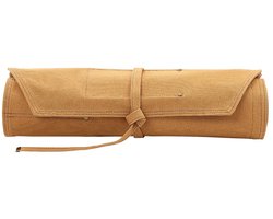 XinZuo Messentas oprolbaar - Khaki | Voor 8 messen + keukenschaar + ritssluiting | Gemaakt van fijn verdikt Canvas | Messenmap - kokstas - foudraal - chef bag - tas voor messen