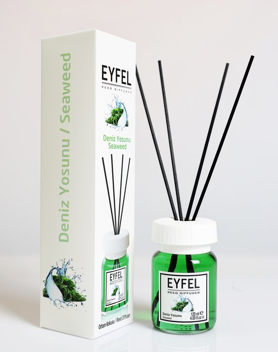 EYFEL - REED DIFFUSER - GEURSTOKJES - HUISPARFUM - SEAWEED - 120ML