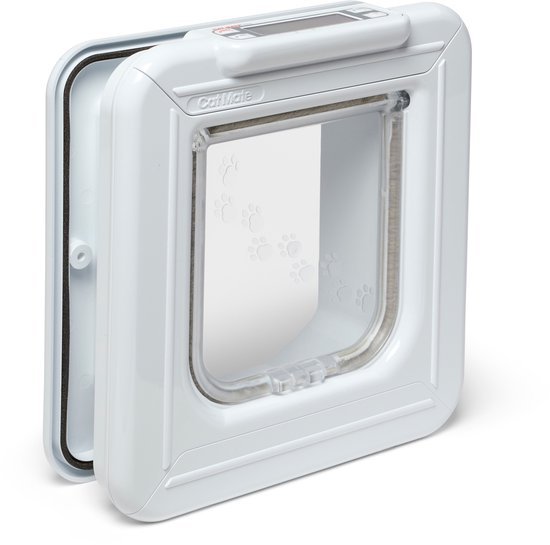 Cat Mate Elite I.D. Disc Kattenluik met Timerbediening 26,5 cm x 24,8 cm — wit - 305W