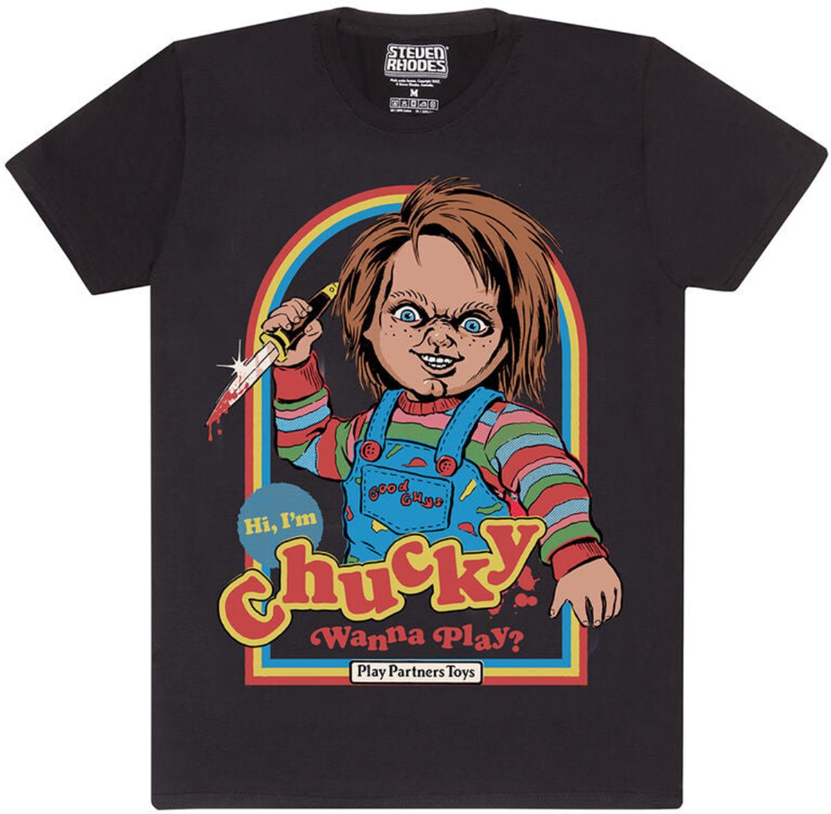 Chucky shirt Wanna Play? M Zwart