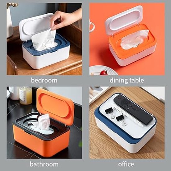 Vochtige doekjes dispenser - Wipe box - Vochtig Toiletpapier Houder- Vochtige doekjes opbergdoos - doos voor nat toiletpapier - voor thuis en op kantoor - 1 stuk — afbeelding 3