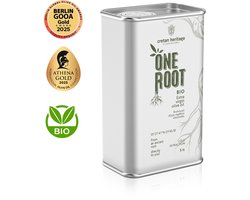 Cretan Heritage - One Root BIO - Biologische Olijfolie 5 Liter Blik – Griekse Extra Vierge Olijfolie BIO – 100% Koroneiki Kreta – Goud Bekroond