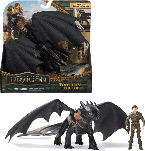 How To Train Your Dragon - Hoe Tem Je Een Draak - Tandloos en Hikkie - Viking Duo Actiefiguren - Speelgoed